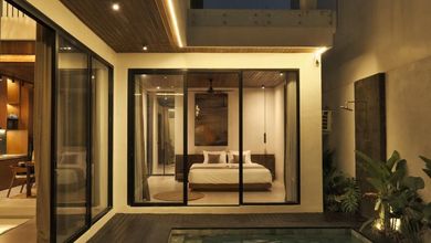 Villa Modern Tropical dengan Ocean View dan Pemandangan Gwk di Ungasan